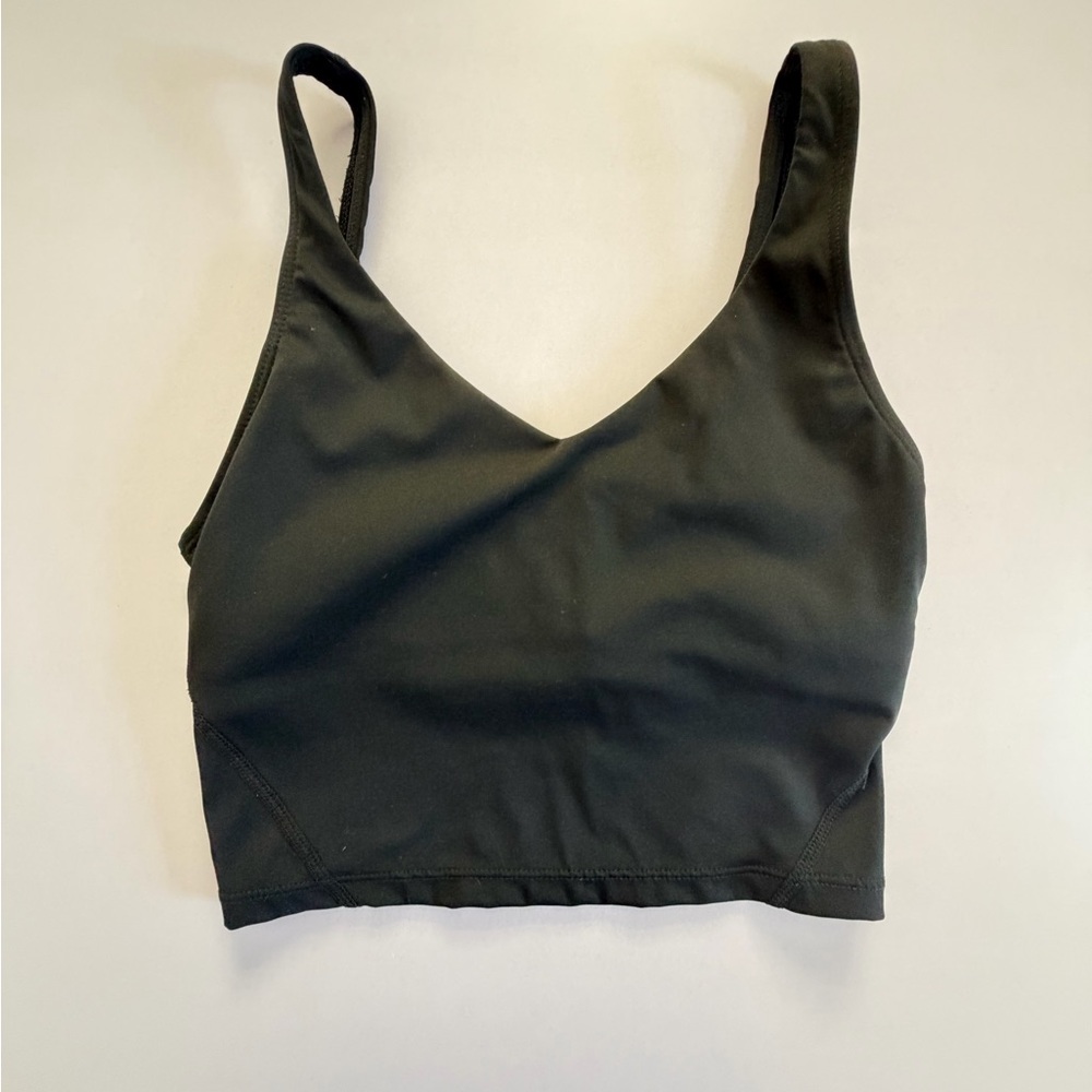 Black V-Neck Crop Sports Bra Top